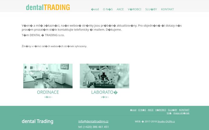 Snimka zaslona za dentaltrading.cz