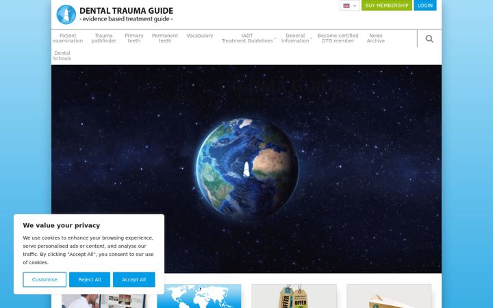 Screenshot of dentaltraumaguide.org