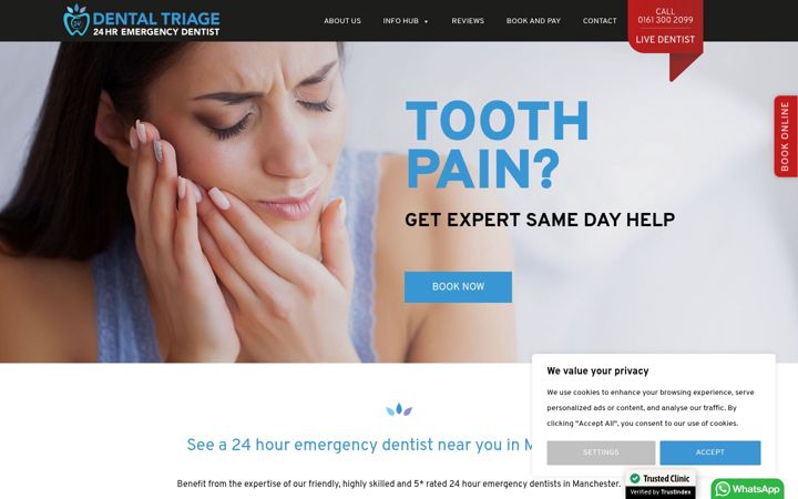 Ekraanipilt saidist dentaltriage.co.uk