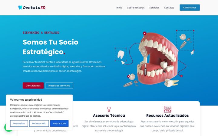Screenshot of dentalu3d.com