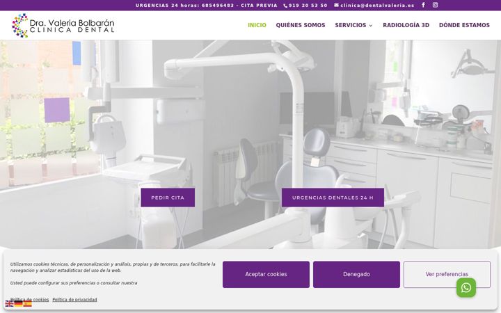 Zrzut ekranu dentalvaleria.es