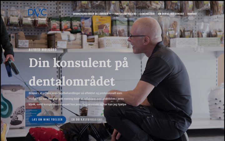 Captura de pantalla de dentalvetconsult.dk