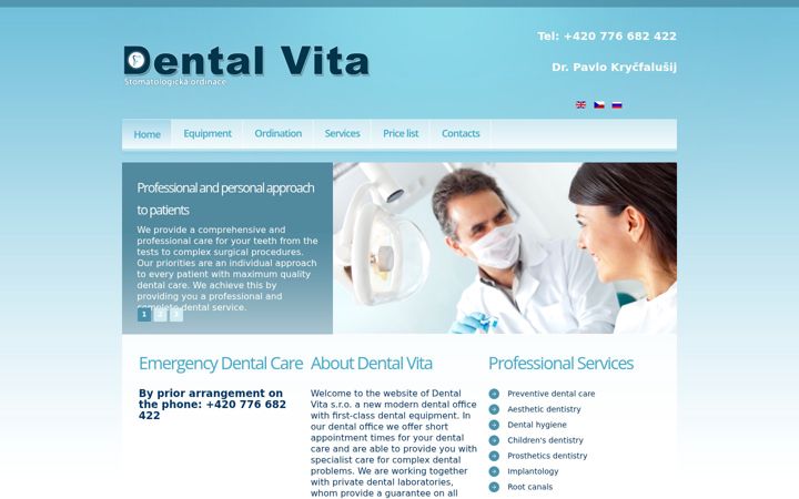 Snimka zaslona za dentalvita.cz