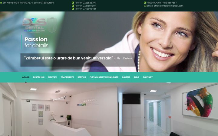 Ekraanipilt saidist dentalvocationstudio.ro