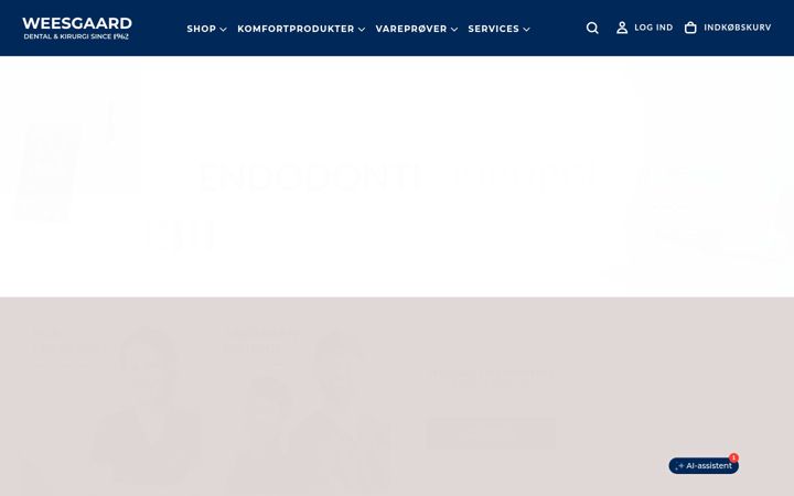 Screenshot ta' dentalwebshop.dk