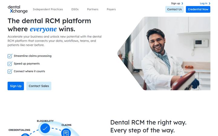 Snímek obrazovky dentalxchange.com