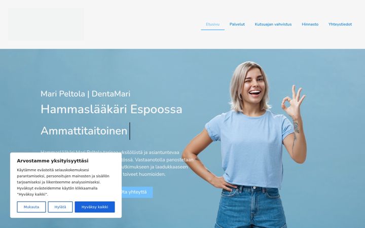 Skærmbillede af dentamari.fi