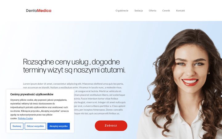 Ekraanipilt saidist dentamedica.pl