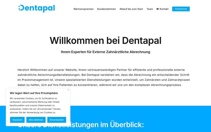 Screenshot of dentapal.de