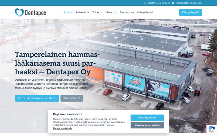 Skærmbillede af dentapex.fi