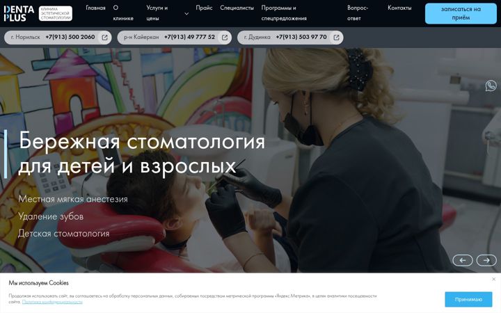 Screenshot of dentaplus-norilsk.ru