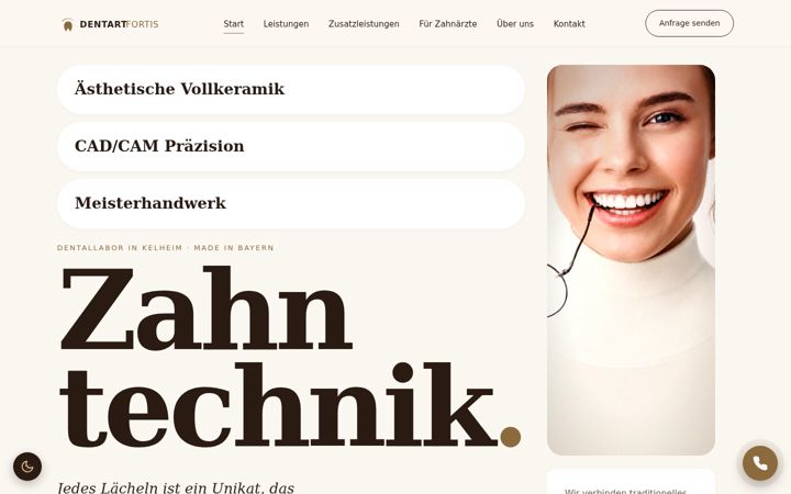 Screenshot of dentart-fortis.de
