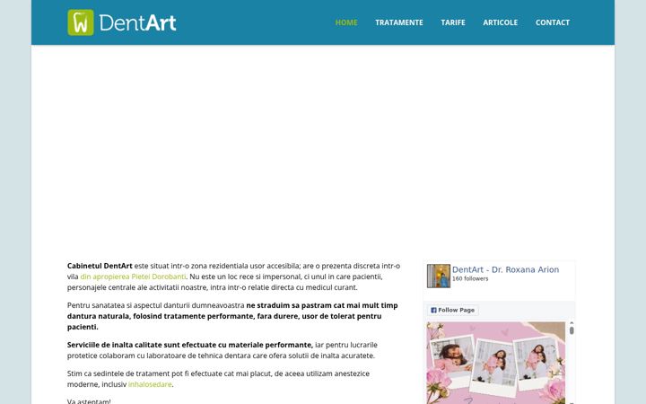 Ekraanipilt saidist dentart.ro