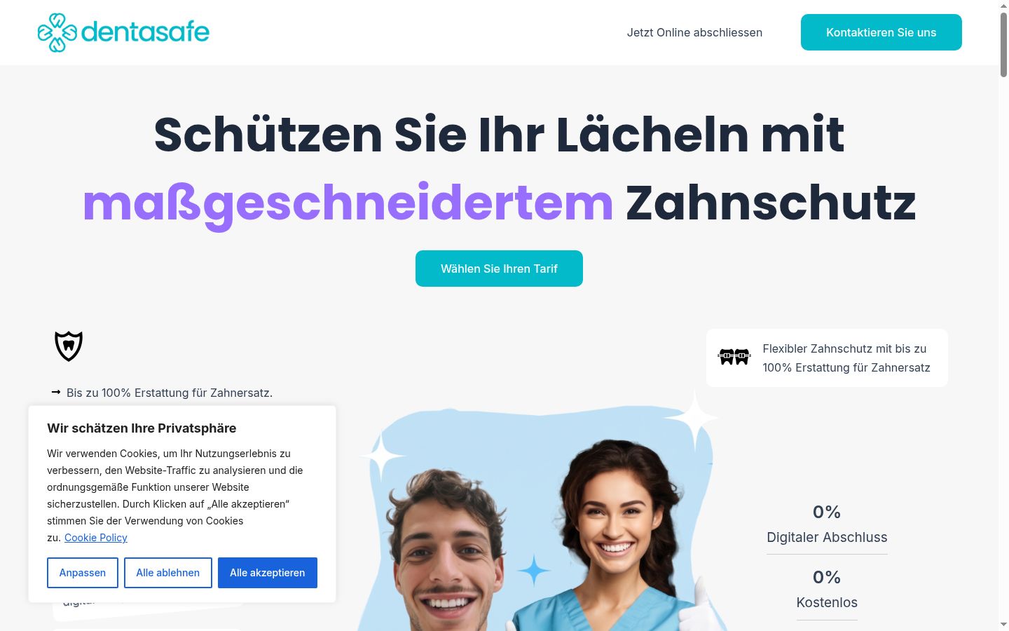 Screenshot del banner di consenso mostrato prima di qualsiasi interazione