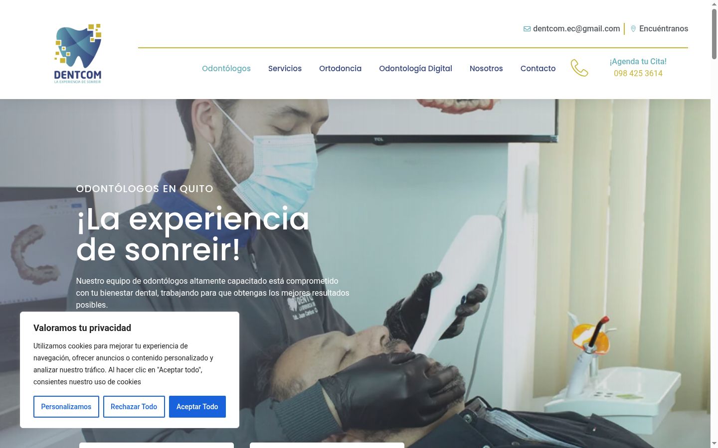 Screenshot del banner di consenso mostrato prima di qualsiasi interazione