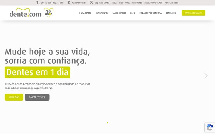 Captură de ecran a dente.com.pt