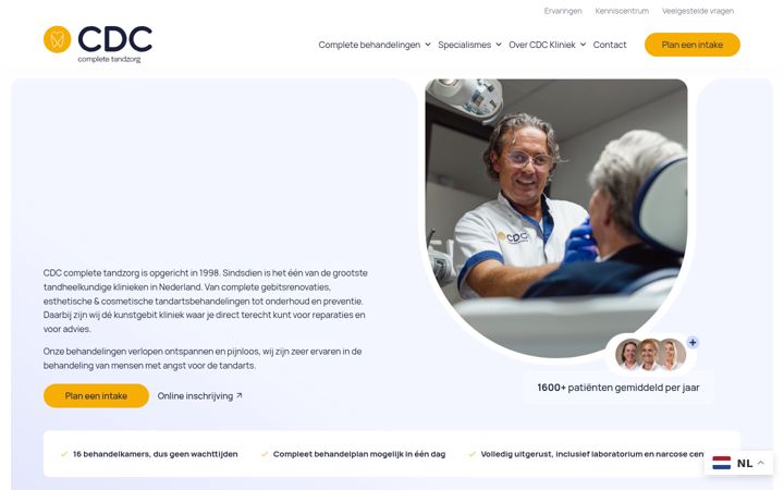 Screenshot of denteamclinics.nl
