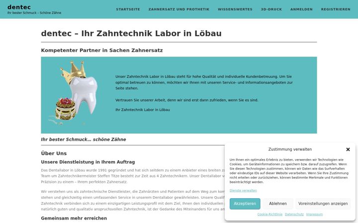 Screenshot of dentec-online.de