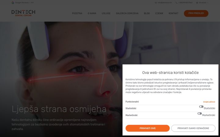 Screenshot ta' dentech.hr