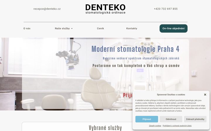 Snimka zaslona za denteko.cz