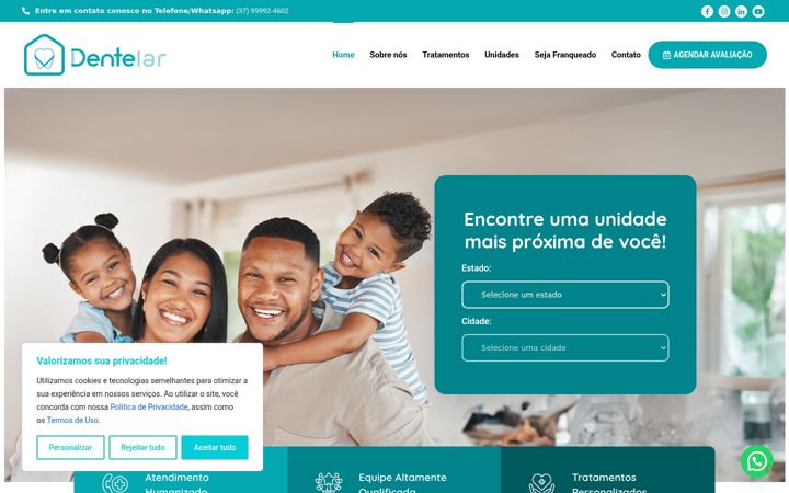 Kuvakaappaus sivustosta dentelar.com.br