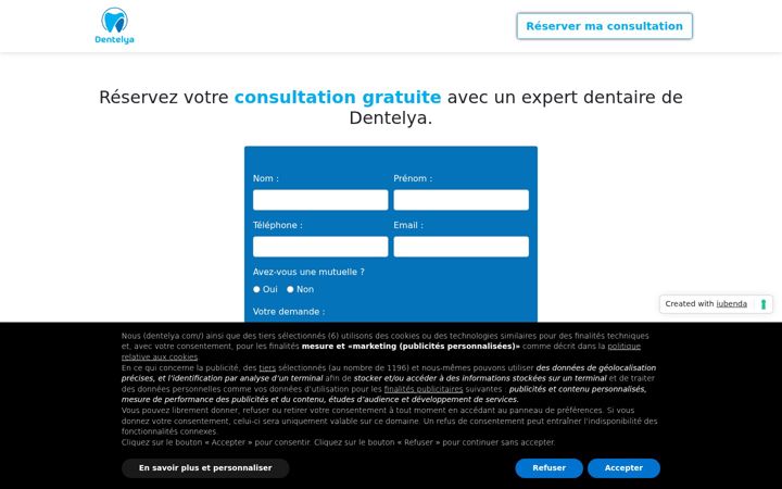 Screenshot of dentelya.com