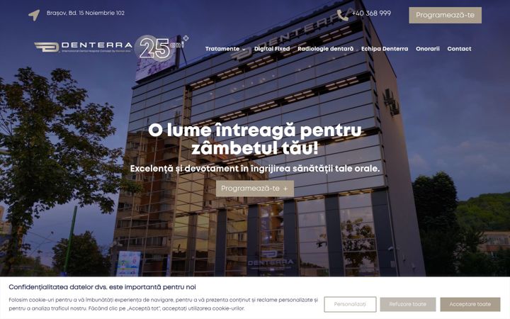 Kuvakaappaus sivustosta denterraclinic.ro
