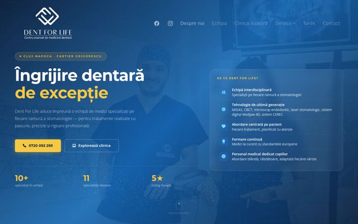 Kuvakaappaus sivustosta dentforlife.ro