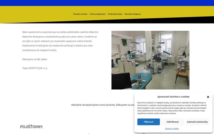 Snimka zaslona za dentfyzur.cz