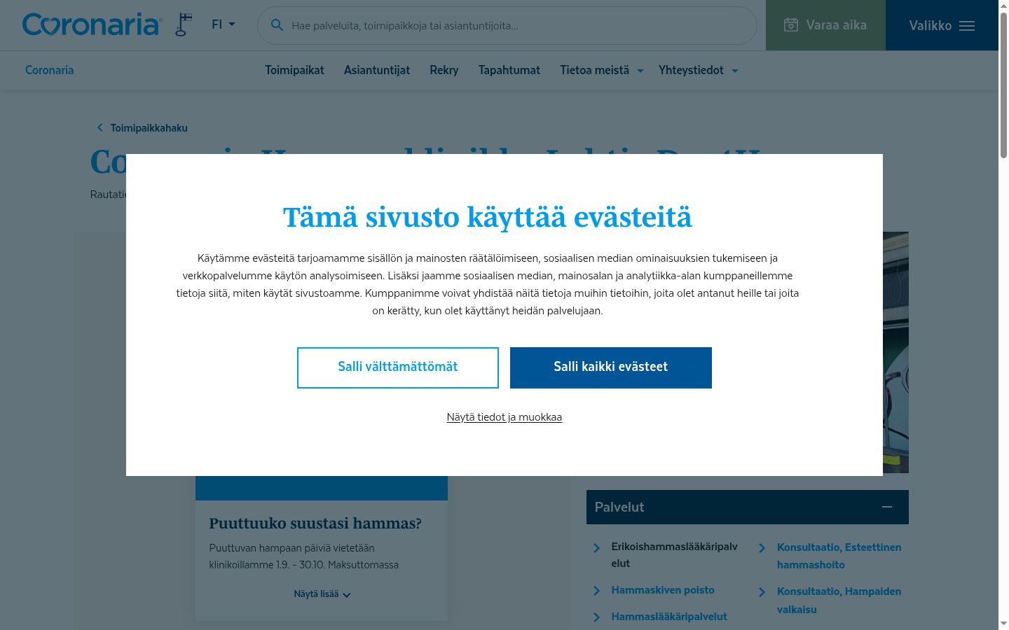 Snímek obrazovky baneru souhlasu zobrazeného před jakoukoli interakcí