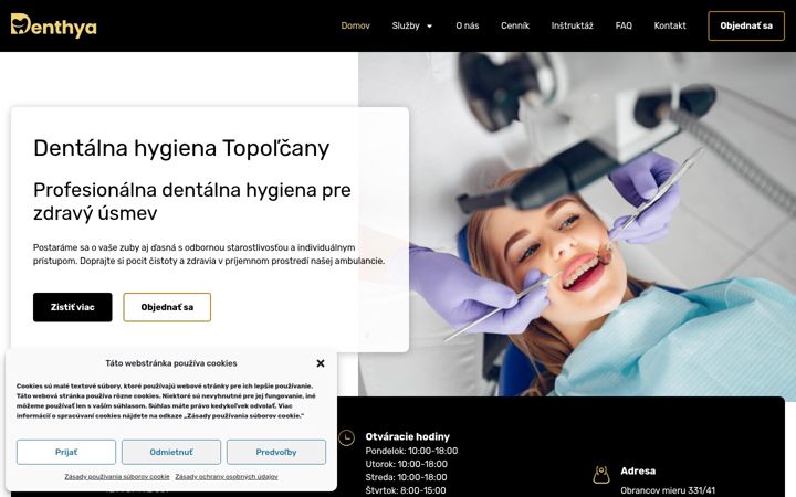 Screenshot of denthya.sk
