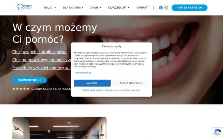 Ekraanipilt saidist denti.pl