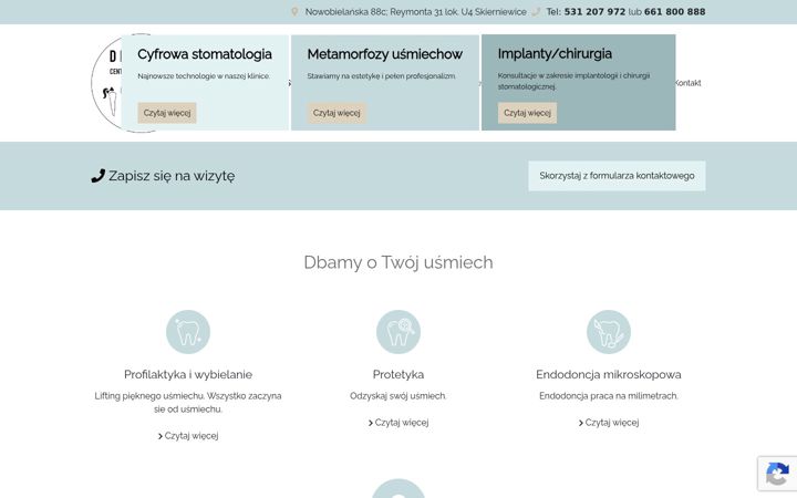 Ekraanipilt saidist dentica-skierniewice.pl