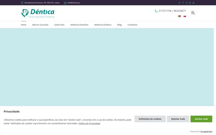 Captură de ecran a dentica.pt