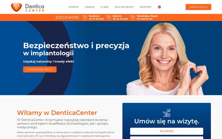 Ekraanipilt saidist denticacenter.pl