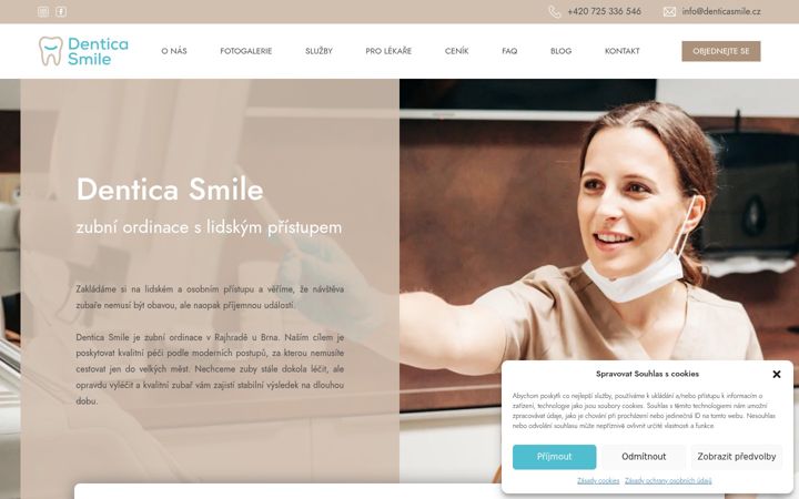 Snimka zaslona za denticasmile.cz