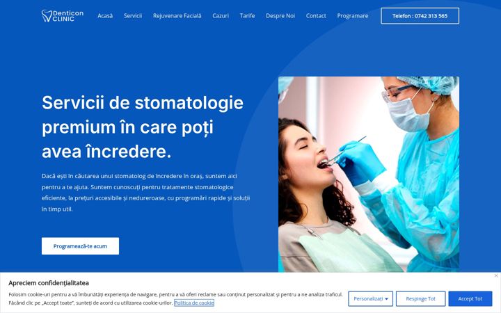 Kuvakaappaus sivustosta denticon.ro