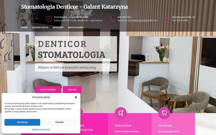 Ekraanipilt saidist denticor.pl