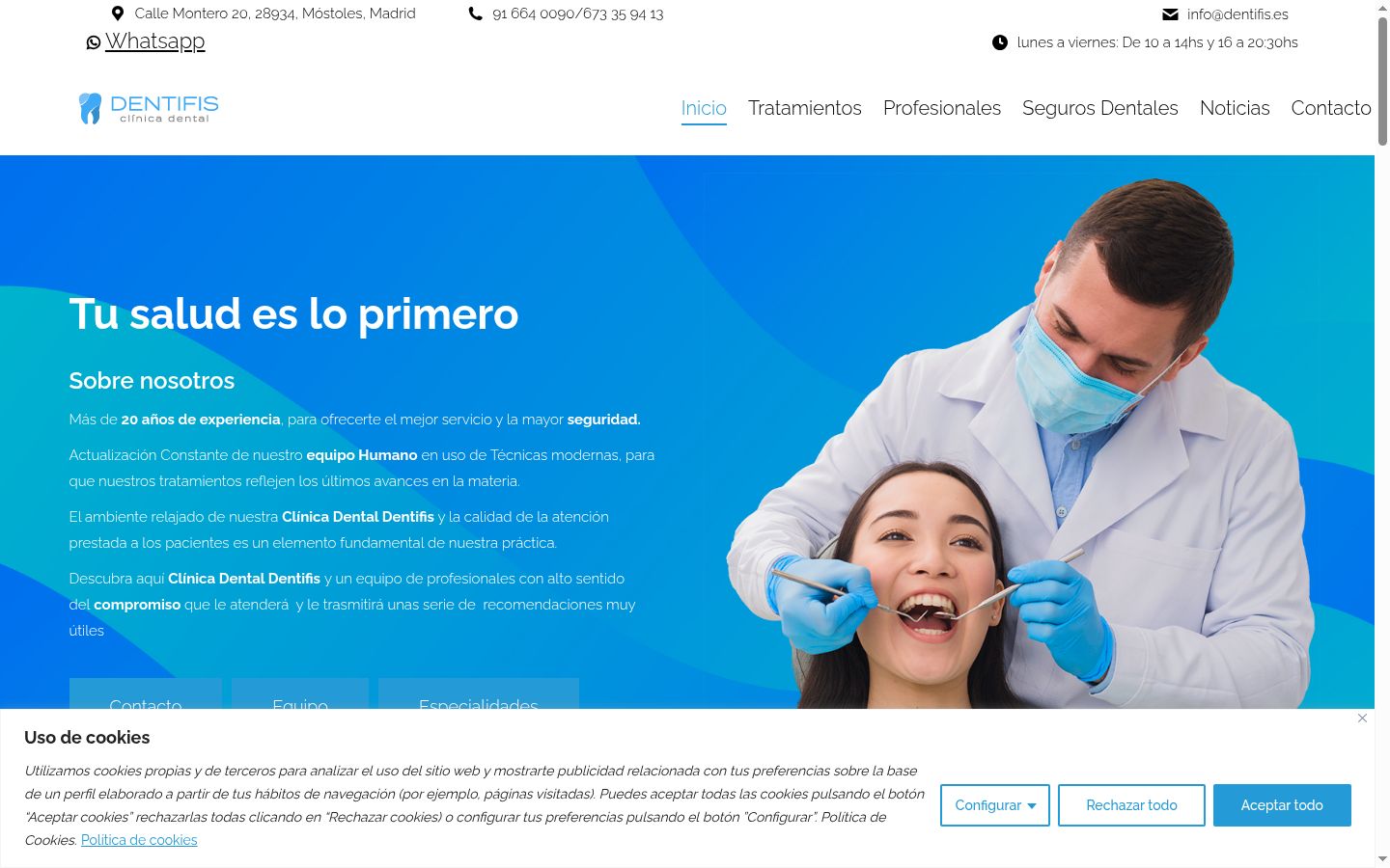 Screenshot del banner di consenso mostrato prima di qualsiasi interazione