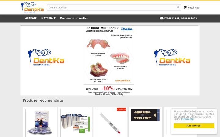 Kuvakaappaus sivustosta dentika.ro