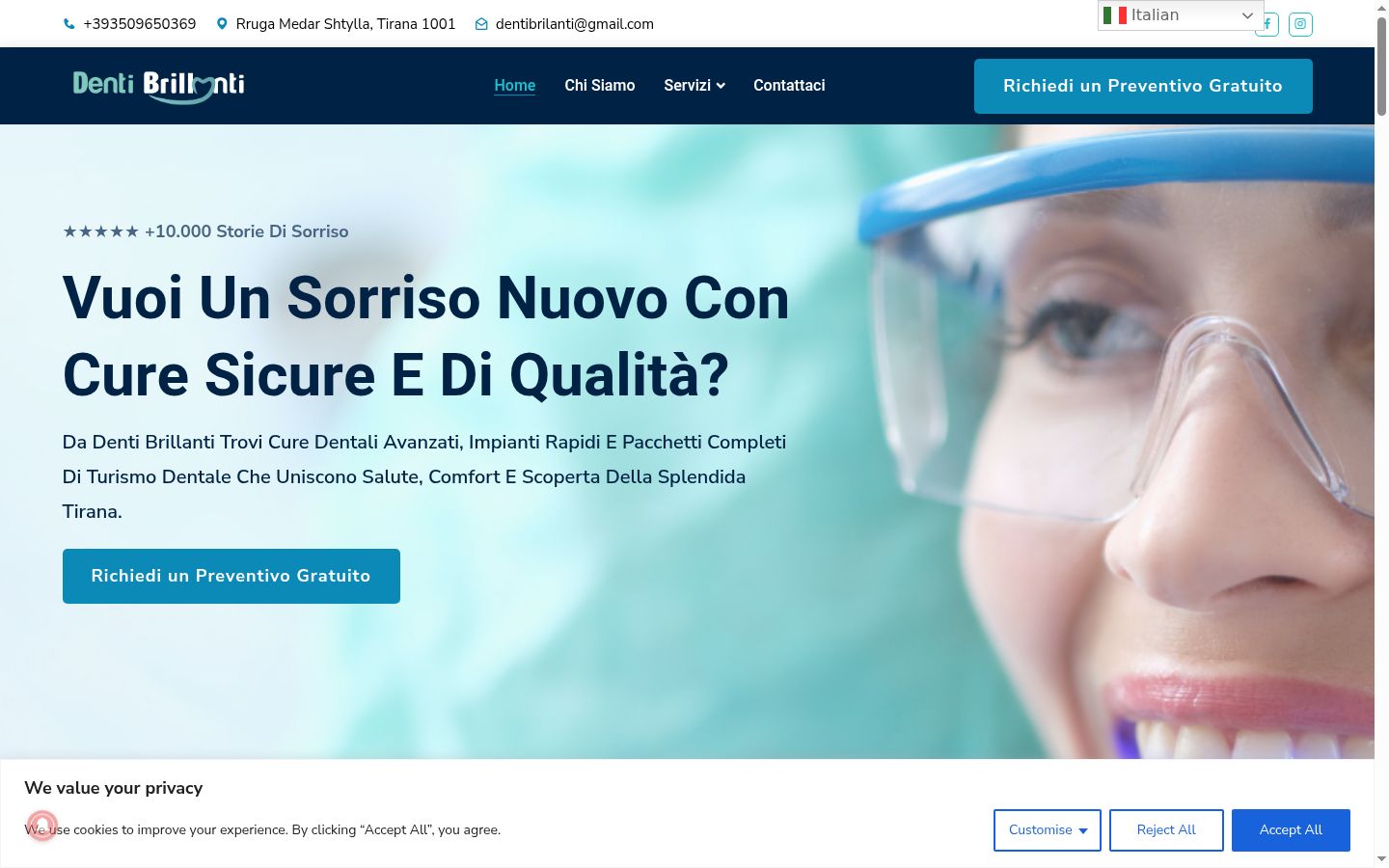 Sutikimo reklamjuostės, rodytos prieš bet kokią sąveiką, ekrano kopija