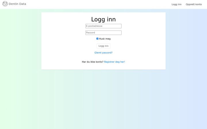 Screenshot of dentindata.no