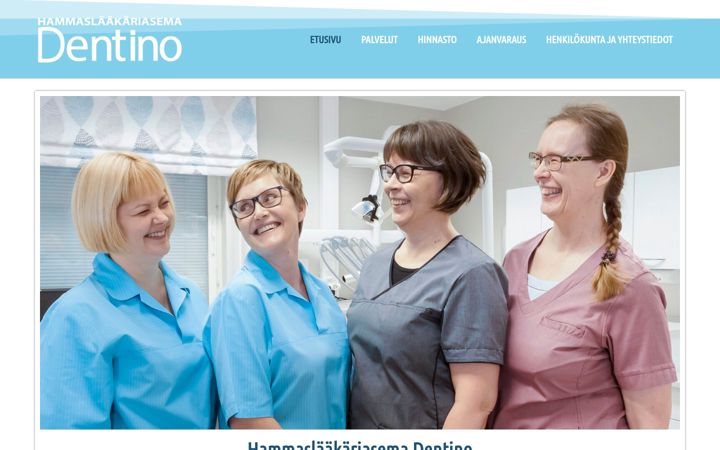 Skærmbillede af dentino.fi