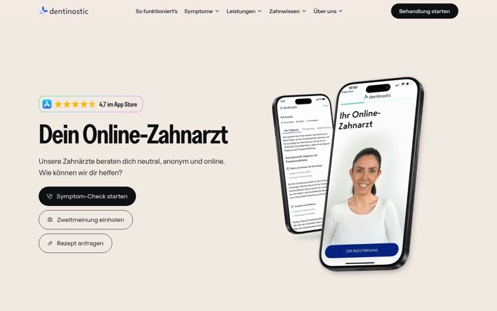 Screenshot of dentinostic.de