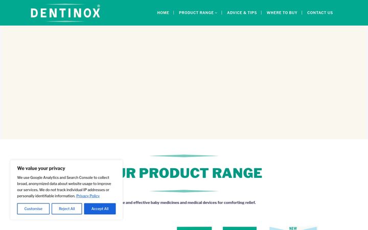 Screenshot of dentinox.co.uk
