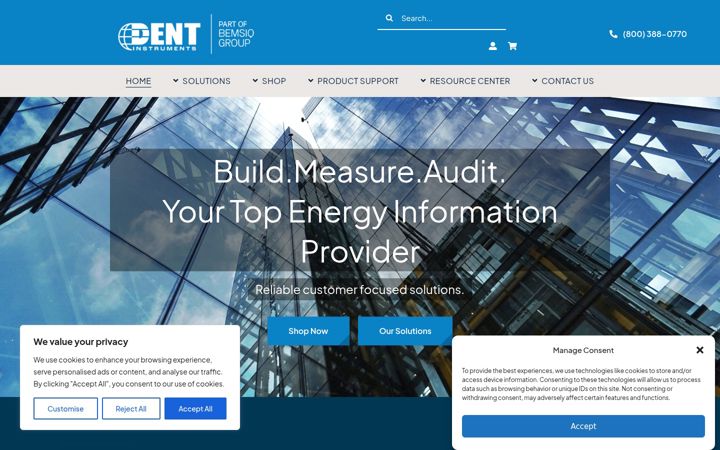 Screenshot of dentinstruments.com