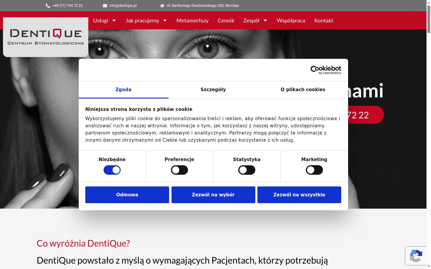 Screenshot del banner di consenso mostrato prima di qualsiasi interazione