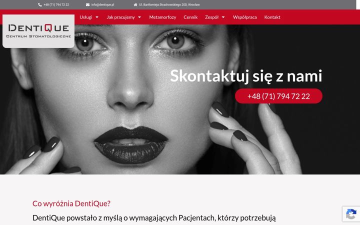 Ekraanipilt saidist dentique.pl