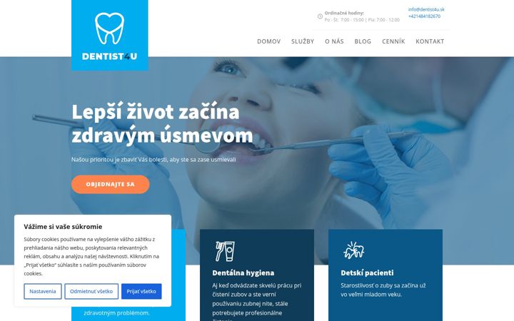 Screenshot of dentist4u.sk