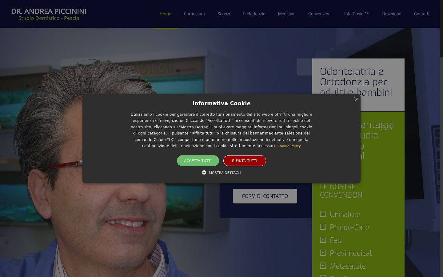 Screenshot des Einwilligungsbanners vor jeglicher Interaktion